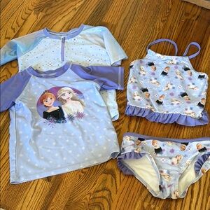 Disney Frozen Kids Swim Set - Purple and Blue